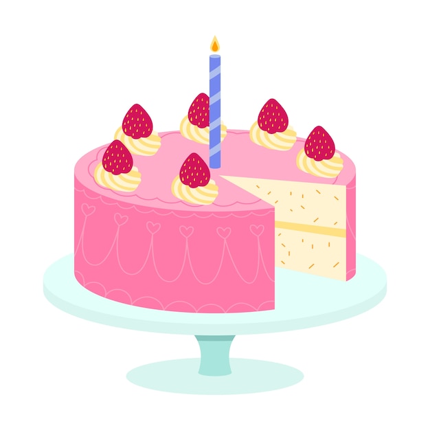 Free PSD delicious decorated birthday cake