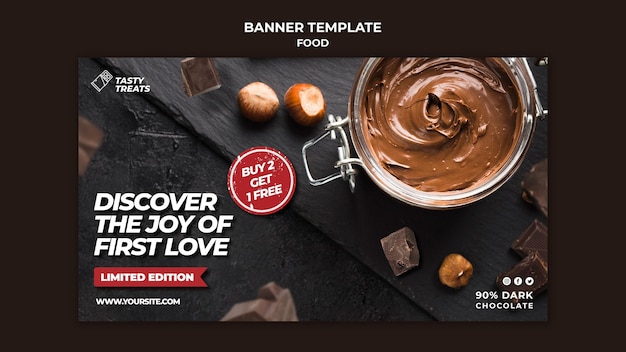 Free PSD delicious dessert horizontal banner