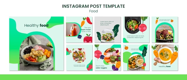 Free PSD delicious food instagram posts template