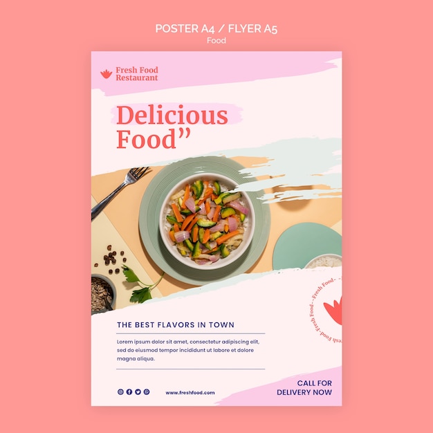 Delicious food poster template