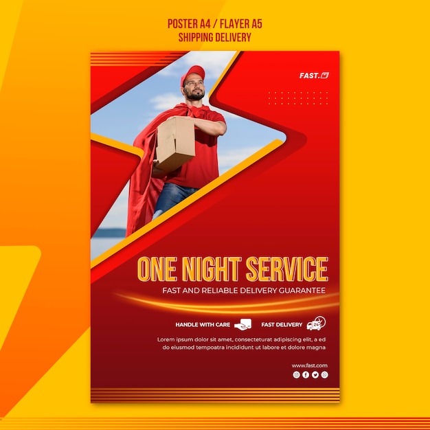 Free PSD delivery service poster template