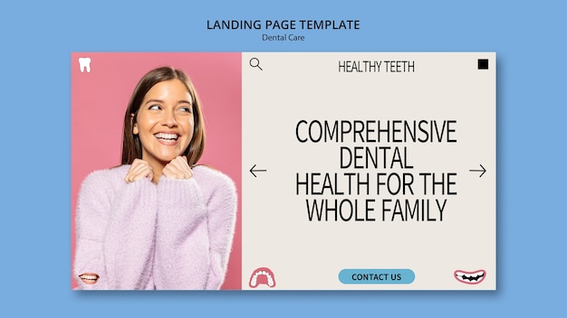 Dental care landing page template