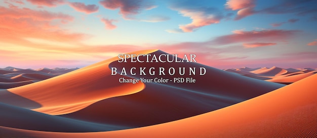 Free PSD desert dunes at sunset