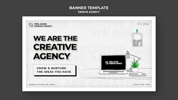 Free PSD design agency  banner template