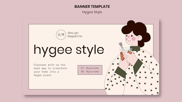 Design magazine hygge style banner template