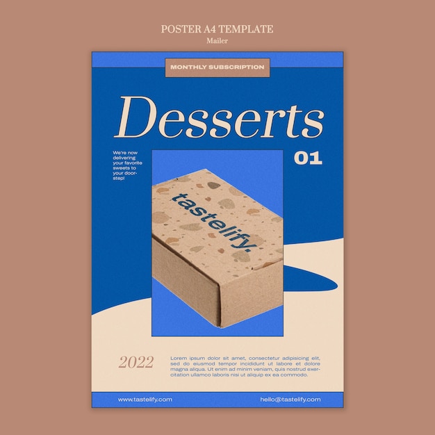 Free PSD dessert box poster template