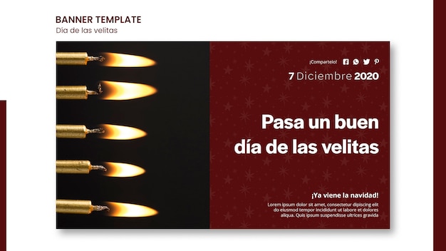 Free PSD dia de las velitas template banner