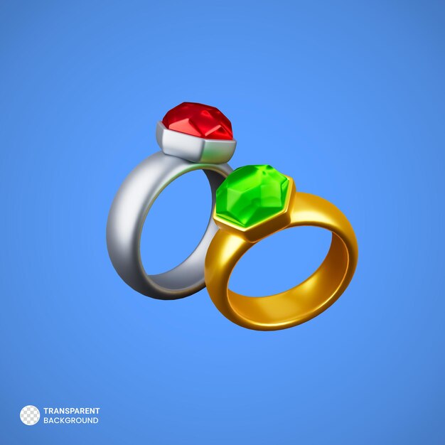 Diamond ring isolated 3d icon