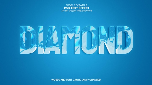 Free PSD diamond text effect