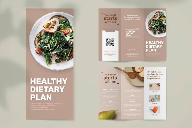 Free PSD dietary program brochure template psd