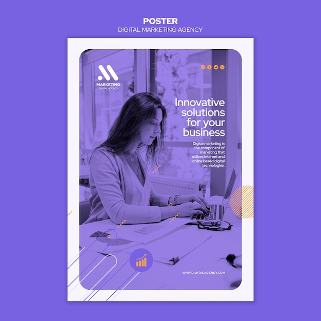 Digital marketing agency poster template