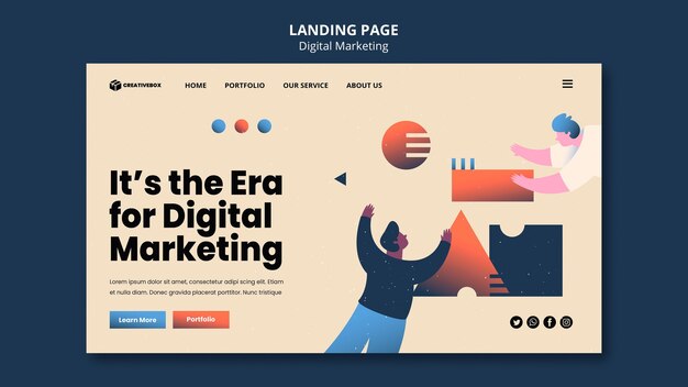 Digital marketing landing page