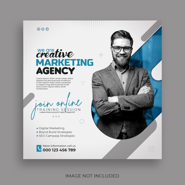 Free PSD digital marketing live webinar and corporate social media post template