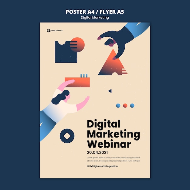 Free PSD digital marketing poster template