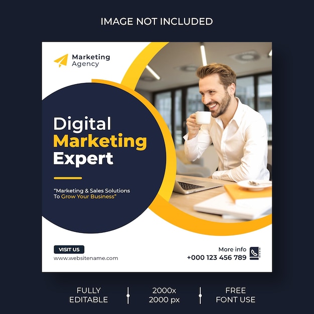 Digital marketing social media and instagram post template banner