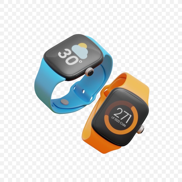 Free PSD digital smart watch icon isolated 3d render illustration