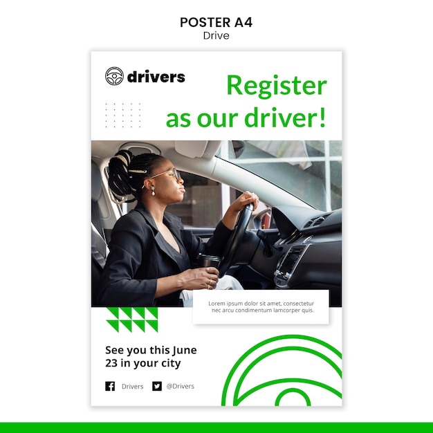 Free PSD driver poster template