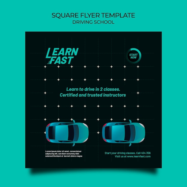 Free PSD driving school print template