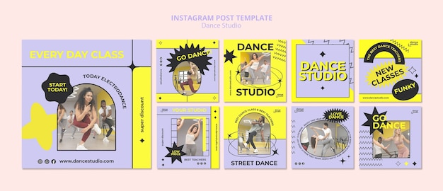 Free PSD duotone dance template design