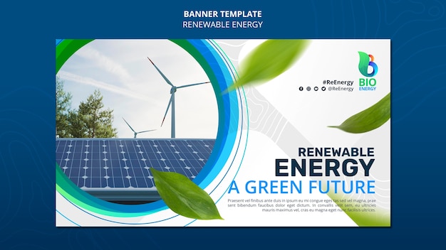 Free PSD dynamic renewable energy banner