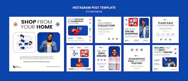 Free PSD e-commerce platform instagram post set