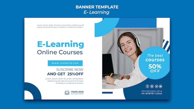 Free PSD e-learning banner design template