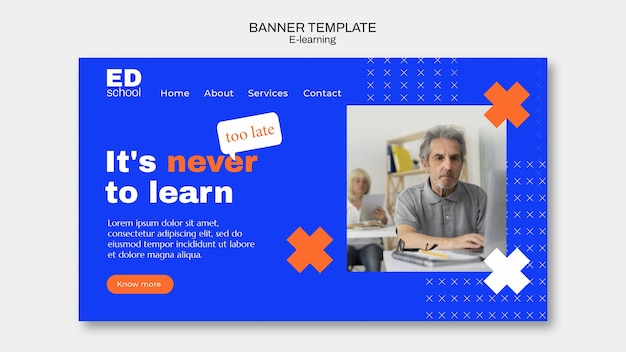 E-learning banner template design