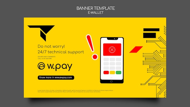 Free PSD e-wallet banner template