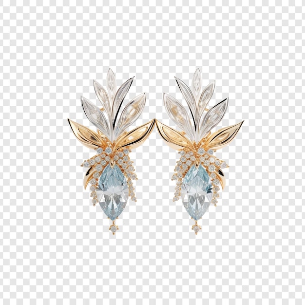 Free PSD earrings isolated on transparent background