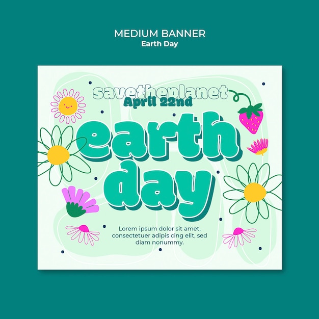 Free PSD earth day celebration banner  template