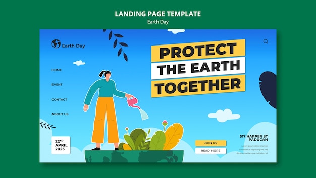 Free PSD earth day design template