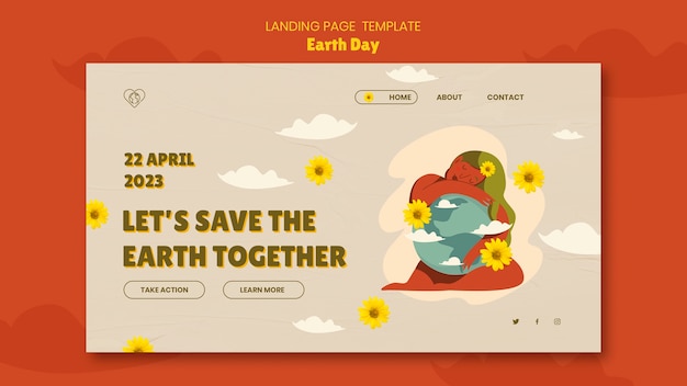 Free PSD earth day template design