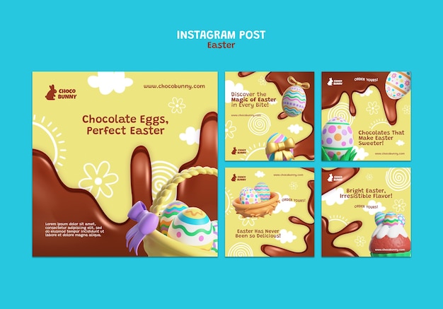 Free PSD easter template design