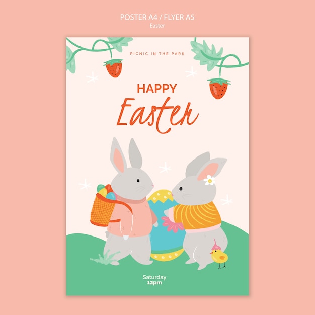 Free PSD easter template design