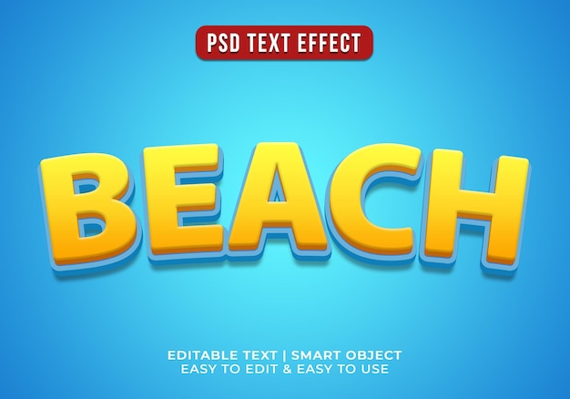 Free PSD editable beach text effect