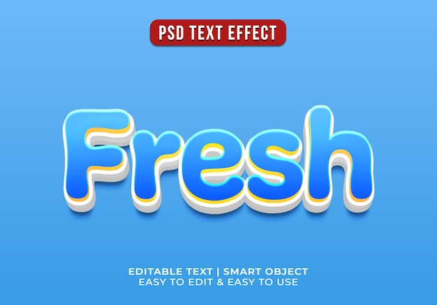 Free PSD editable fresh text effect template