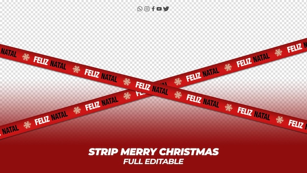 Free PSD editable merry christmas strip for compositing