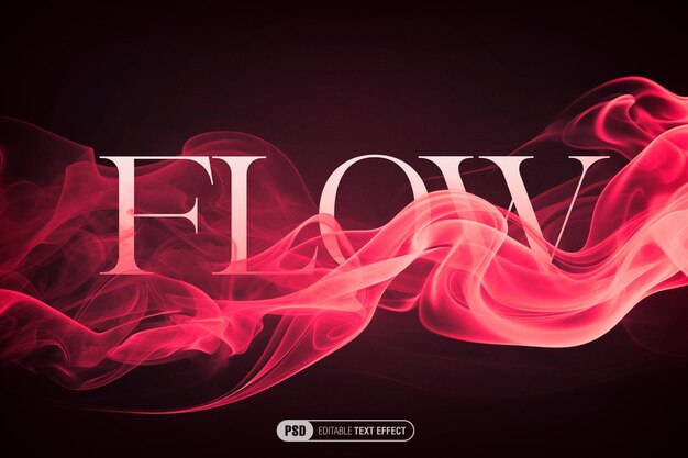 Free PSD editable red smoke text effect