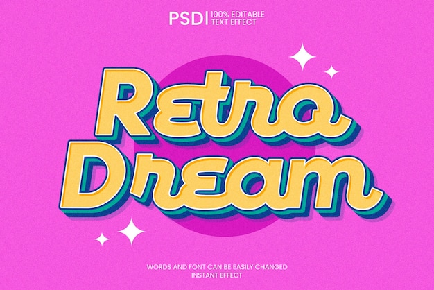 Free PSD editable retro text effect