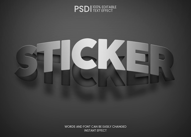 Free PSD editable sticker text effect