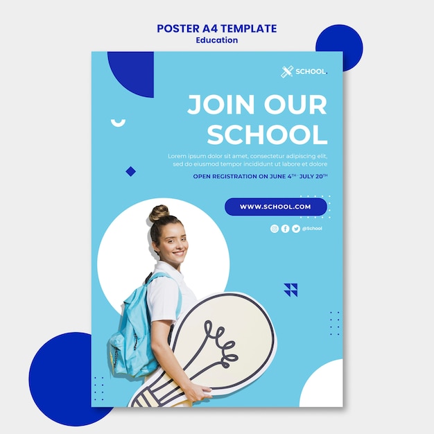 Free PSD education concept poster