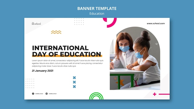 Education day banner template