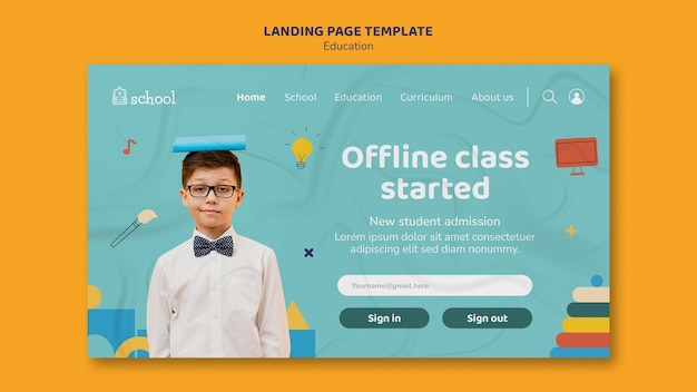 Free PSD education template design