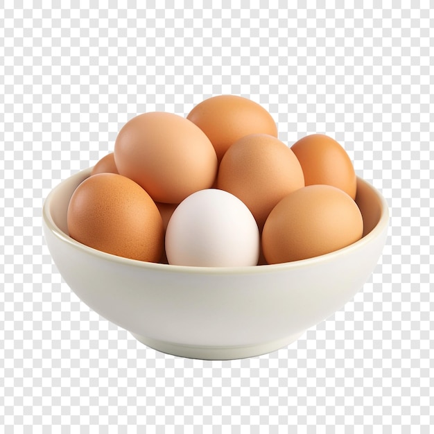 Free PSD eggs on bowl isolated on transparent background