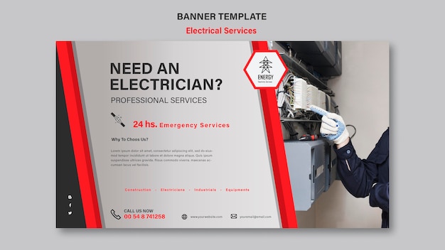 Free PSD electrical services banner design