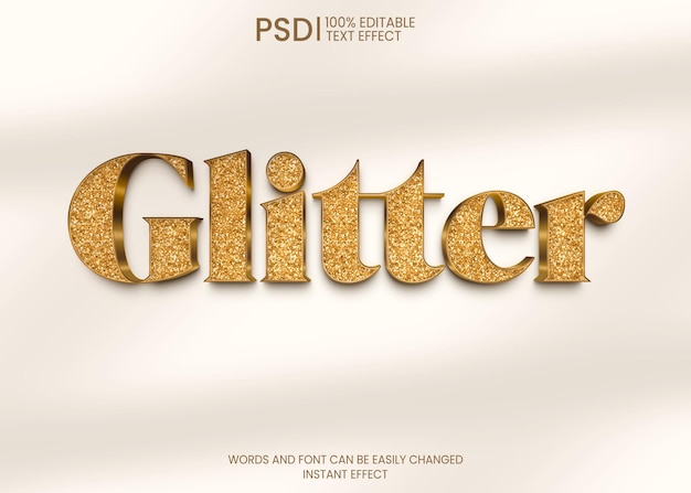 Free PSD elegant glitter text effect