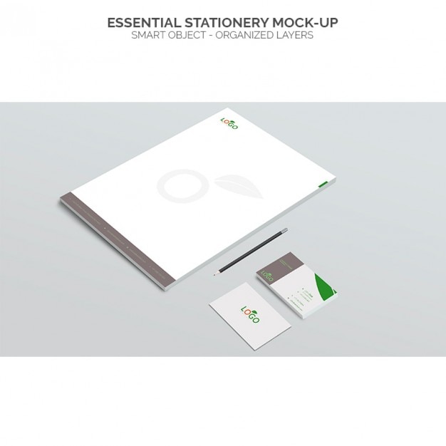 Free PSD essential stationery mock up