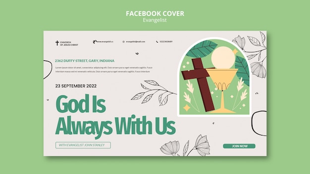 無料PSD エバンジェリストfacebookカバーテンプレートデザイン