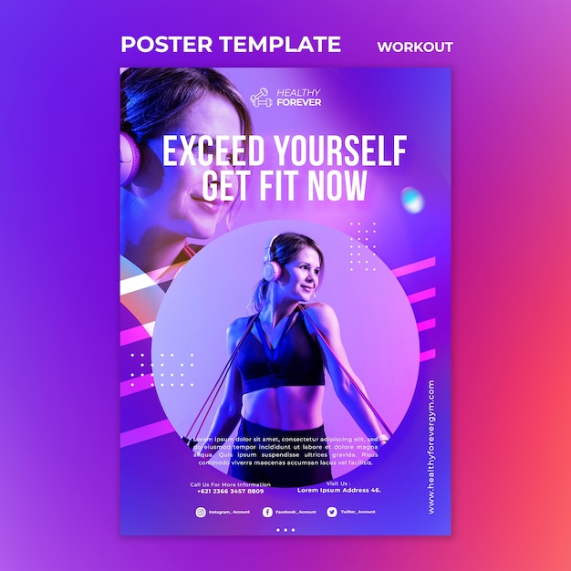 Free PSD exceed yourself poster template