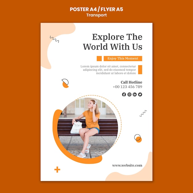 Explore the world poster template